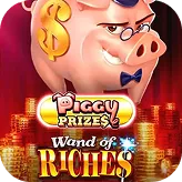 Cochon tirelire souriant et piles d'or, trésors de Piggy Prizes chez Manga Casino